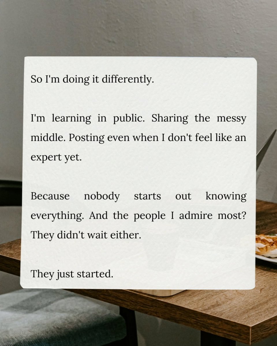 TrentRednoqi's tweet photo. Building in public isn’t about showing off. It’s about showing up—imperfect, learning, and willing to grow out loud. There’s never a “right time” to start. Start messy. Start now. I’ve started; grow with me. https://t.co/cdIzHMqn20