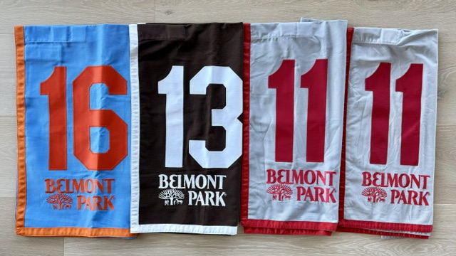 AfterFinishLine's tweet photo. TY @TheNYRA for donating Aqueduct &amp; Belmont Park saddle towels to our nonprofit fundraiser. Amazing horse racing memorabilia. They will be added to our eBay store in a few days. We also have groom's bibs that were worn in the NY paddocks. Support #OTTB, https://t.co/mm0Qvvn8n2 https://t.co/jXSIePrSs6