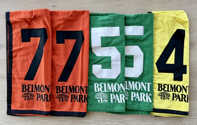 AfterFinishLine's tweet photo. TY @TheNYRA for donating Aqueduct &amp; Belmont Park saddle towels to our nonprofit fundraiser. Amazing horse racing memorabilia. They will be added to our eBay store in a few days. We also have groom's bibs that were worn in the NY paddocks. Support #OTTB, https://t.co/mm0Qvvn8n2 https://t.co/jXSIePrSs6