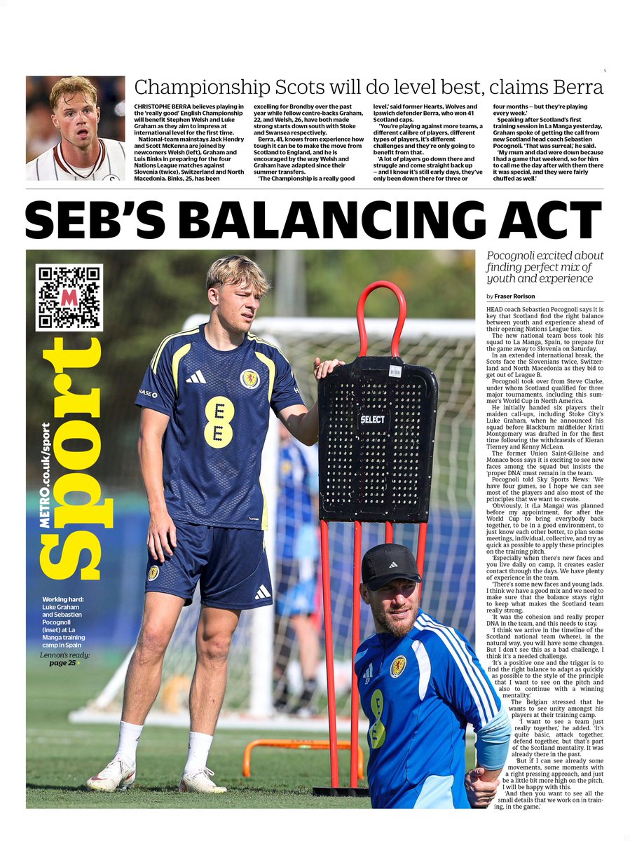 MetroScotland's tweet photo. Wednesday's back page
SEB'S BALANCING ACT
Pocognoli excited about finding perfect mix of youth and experience
#scotpapers #bbcpapers #skypapers https://t.co/dCBKIcUJrk