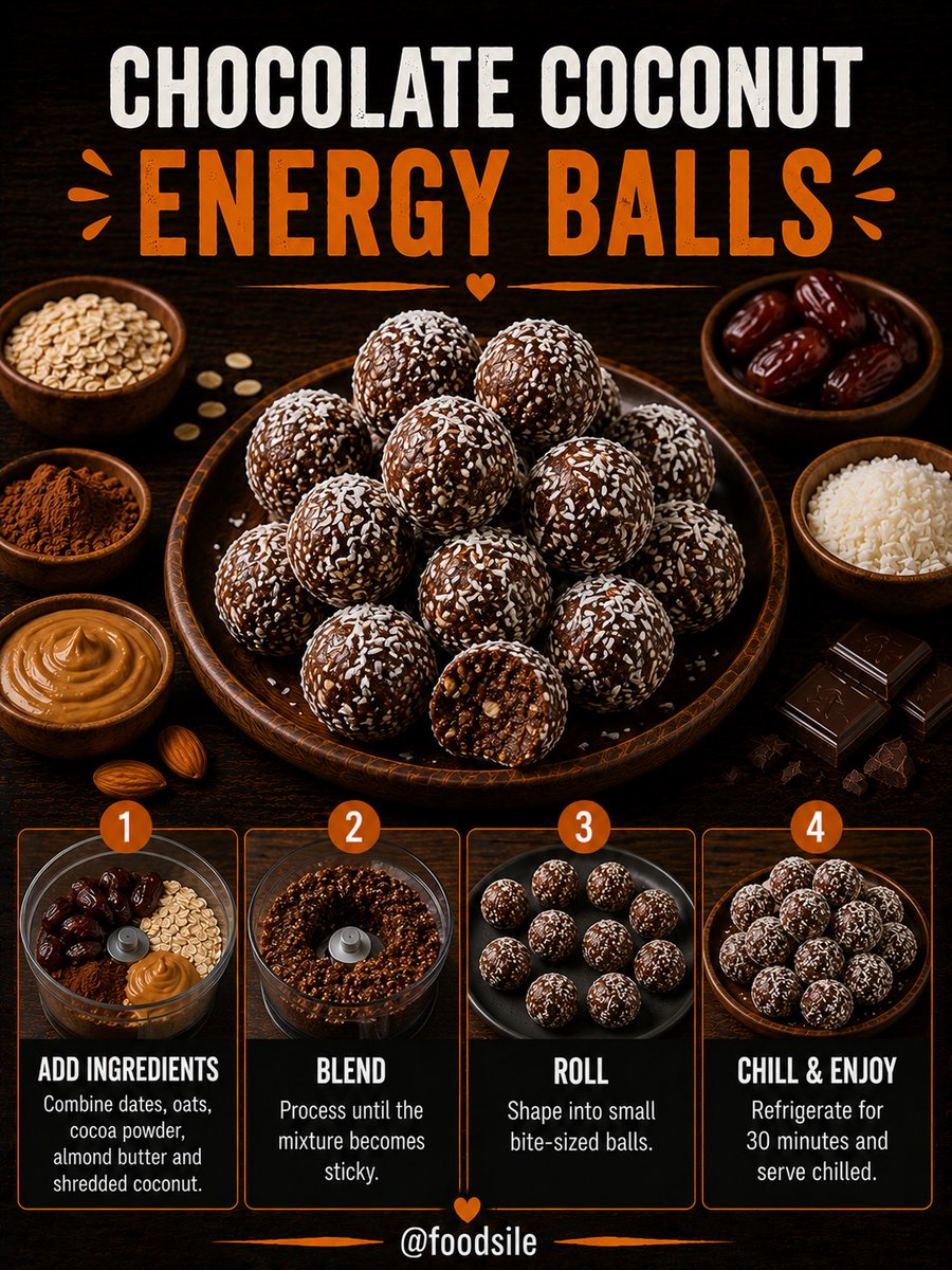 ColeneBerts05's tweet photo. 4 easy, healthy snack ideas to save
Strawberry oat yogurt cups
Peanut butter banana bites
Chocolate coconut energy balls
Kiwi yogurt crunch cups

Simple ingredients, easy steps, and delicious flavors—perfect for a quick snack or healthier sweet https://t.co/9ll2sMJu6a