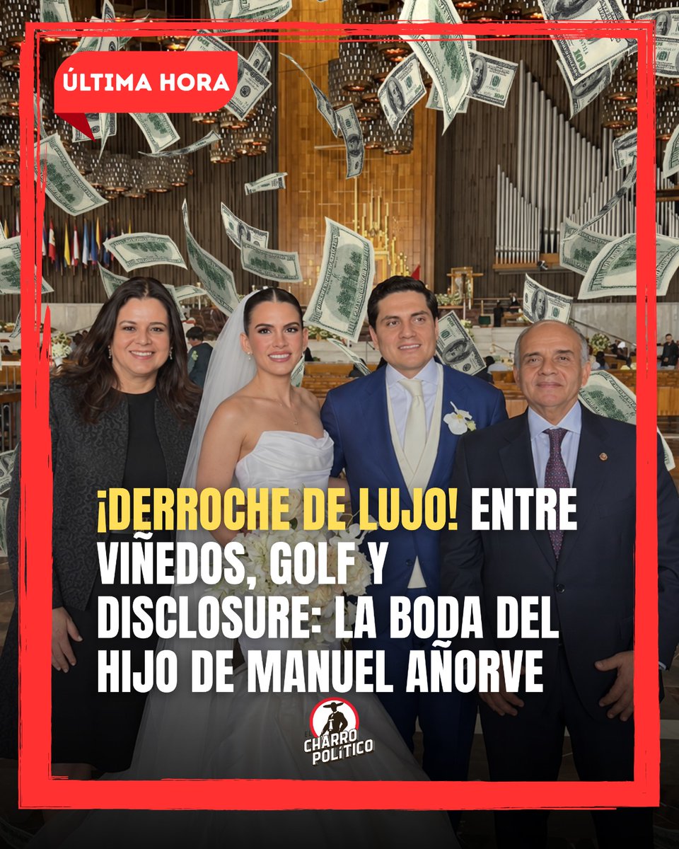 CharroPolitico's tweet photo. 💰 ¡DERROCHE DE LUJO! ENTRE VIÑEDOS, GOLF Y DISCLOSURE: LA BODA DEL HIJO DE MANUEL AÑORVE 🍾
Tres días de celebraciones, viñedos, golf, hoteles y hasta una presentación de Disclosure. Así fue la boda de Jorge Añorve Aguayo, hijo del senador priista Manuel Añorve Baños, con Karla García. 🎧🍷
La pareja celebró su matrimonio religioso el 7 de septiembre en la Basílica de Guadalupe y posteriormente llevó los festejos a Valle de Guadalupe, Baja California, donde se realizó la ceremonia civil y una recepción que incluyó al reconocido dúo británico.
El dato que encendió las redes fue el supuesto costo de la presentación: distintas publicaciones estiman que contratar a Disclosure para un evento privado podría alcanzar entre 2 y 5 millones de pesos. ⚠️ Sin embargo, esa cifra no ha sido confirmada por los organizadores.
Y el contexto político tampoco es menor: Manuel Añorve ya levantó la mano para buscar la candidatura del PRI a la gubernatura de Guerrero en 2027.
Entre una boda de lujo y una futura candidatura, la escena deja una pregunta sobre la mesa: ¿qué pensará la ciudadanía de Guerrero? 👀
📢 Comparte esta nota y que cada quien saque sus conclusiones.
#Guerrero #PRI #ManuelAñorve #JorgeAñorve #Disclosure #Política #Elecciones2027 #México