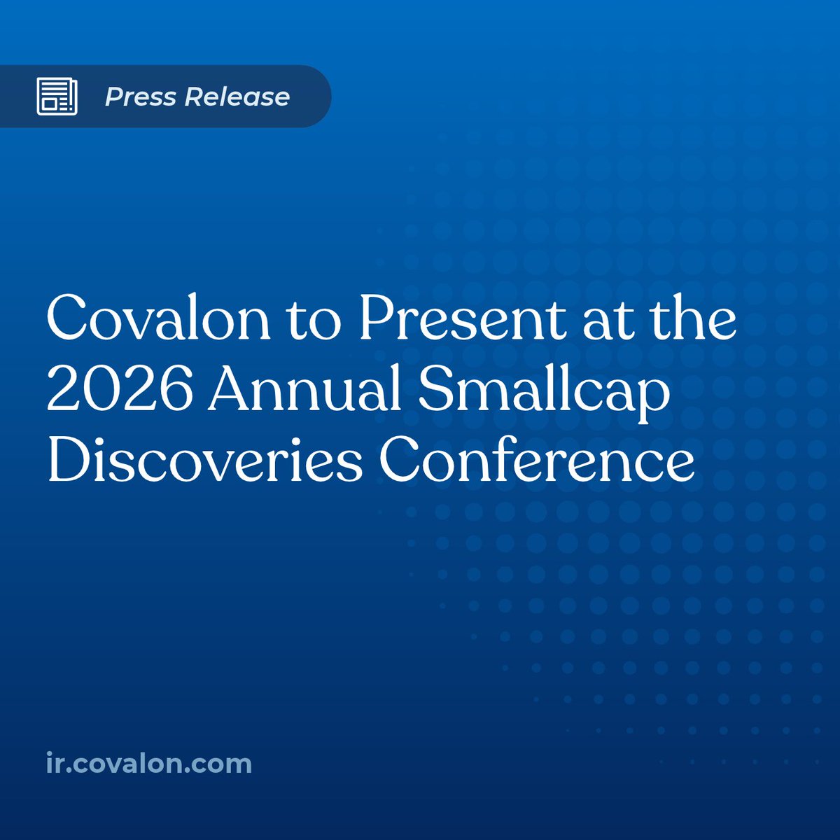 Covalon's tweet photo. Covalon will present at the 2026 Smallcap Discoveries Conference on Sept. 28. CEO Brent Ashton will discuss Q3 momentum, profitable growth, and Covalon’s outlook with investors.
#MedTech #Investors #SmallCap
@smallcapdisc
https://t.co/R9IdUk4GQb https://t.co/NsBnuX2mwt