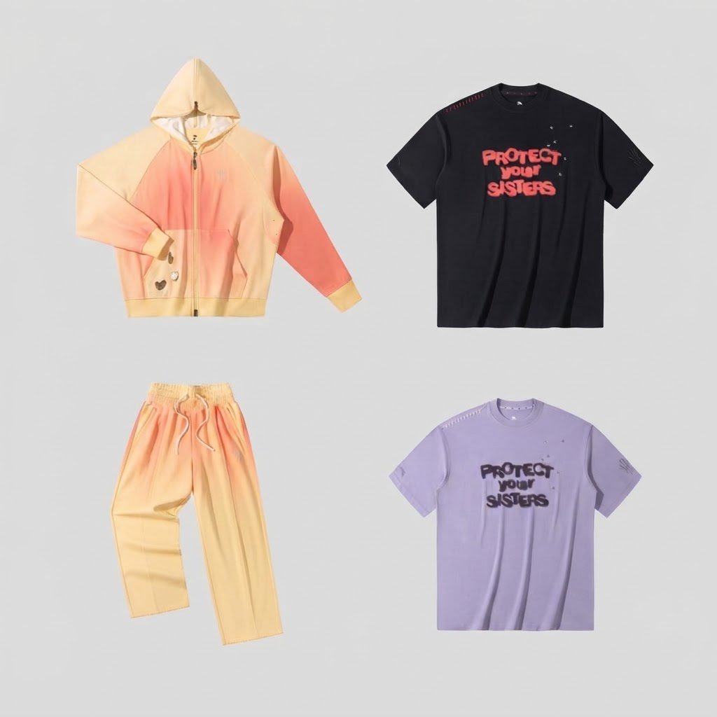 NickDePaula's tweet photo. Kyrie Irving’s latest ANTA KAI signature collection was designed by his sisters, London &amp; Asia.

The “Protect Your Sisters” capsule is out now at https://t.co/4aYvGPkq17 and the brand’s Beverly Hills flagship store. https://t.co/d4HX0OZWtM