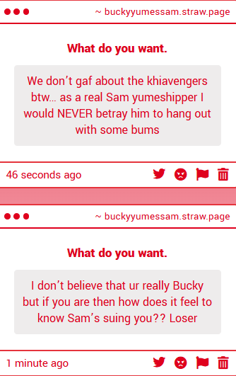captainbbbucky's tweet photo. 1. Whos saying Im betraying him?
2. I cry every night if that helps https://t.co/toCbVwghsu