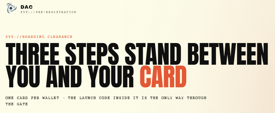 masa1995748's tweet photo. DAC Interstellar Pre-registration is live  - Register → https://interstellar.dachain.io- Complete the tasks and share your card - Find the Hidden Launch Code and save it  You'll need your code when the Mainnet fully launches. Go farout. https://t.co/DZODgBLsGw