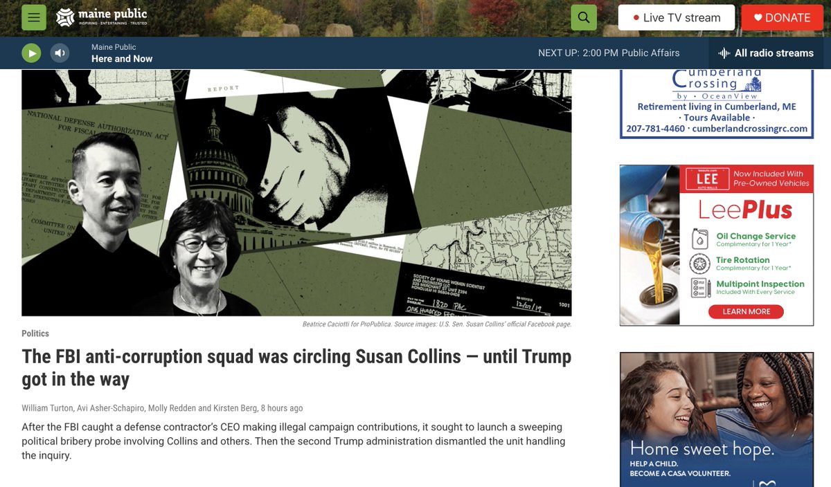 aseitzwald's tweet photo. ProPublica story leading the homepage of many major news outlets Maine right now. https://t.co/XveGru7Av7