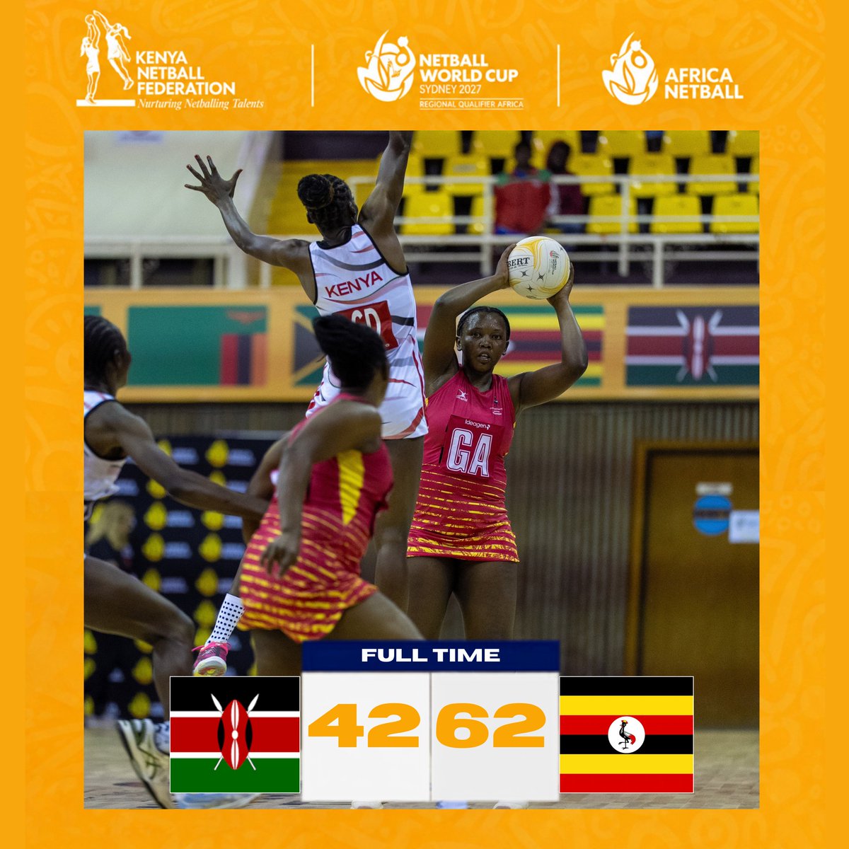 netballkenya's tweet photo. Uganda get the winn against Kenya
#africaworldcup2026 #roadtosydney #nairobi2026 #queensofafrica https://t.co/gSeITwD7K7