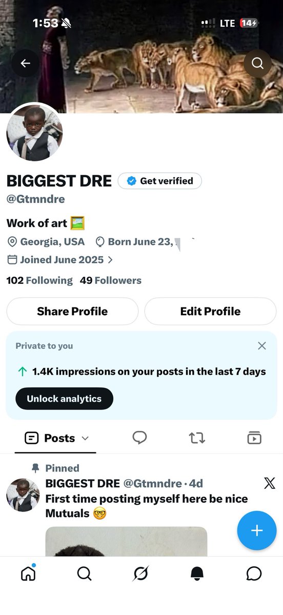 Gtmndre's tweet photo. 50 followers Ina bit ☺️🦅
My small wins love y’all
100 next https://t.co/ZKBnaa6v3W