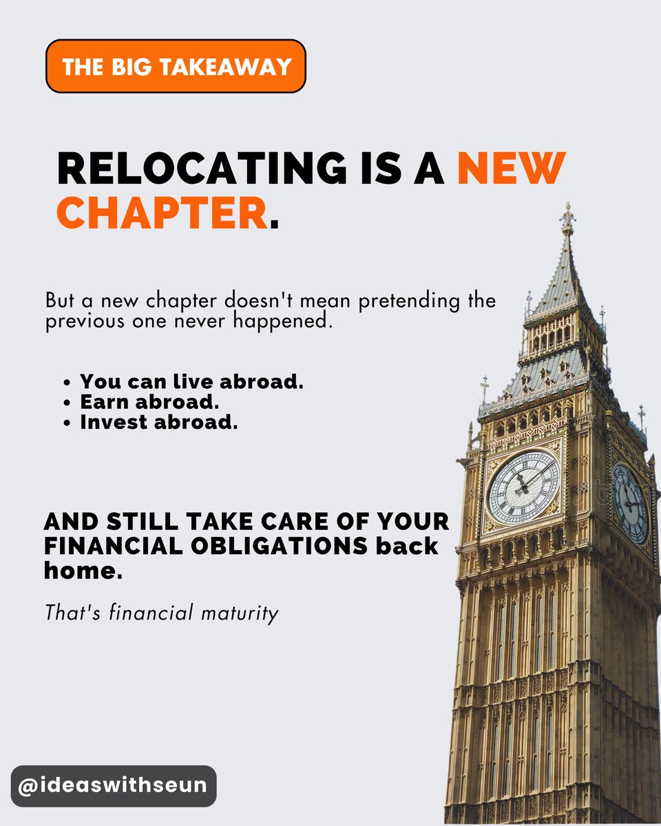 IdeasWithSeun's tweet photo. Moving abroad can be a fresh start.

But don't carry old financial obligations into your new chapter without

understanding them.
Know what you owe. Know your rights. Know your options.

Your future wealth deserves a clean plan. https://t.co/es6MH62Kjm