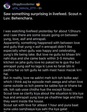 TXxStar120's tweet photo. Just came across a Reddit thread on #ScoutOP, and my heart 🥹❤️

What a genuinely beautiful soul! The kindness, care, and warmth he shows make him truly special. ✨

One of the most caring people in #BiggBoss20, hands down. ❤️🫶

#ScoutArmy #BiggBoss #BB20 https://t.co/YYMW2Vv8Wj