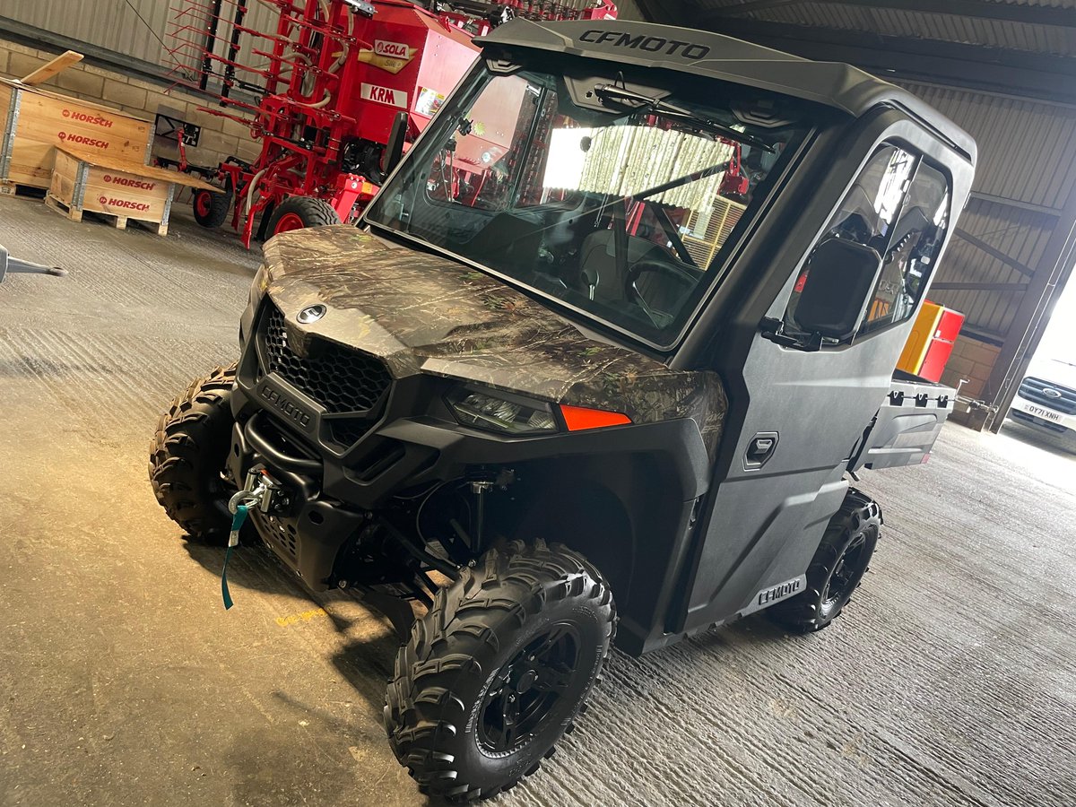 oliveragri's tweet photo. Another new @cfmotouk U600 Highland ready for collection, these are available in blue or camo, with full cabin option, RideVision LED lighting, 700kg towing and CFMoto 2 year parts and labour warranty, backed up by OLIVERS, £11600+VAT OTR, contact OLIVERS Luton or Reading branch. https://t.co/7DR5L207rs