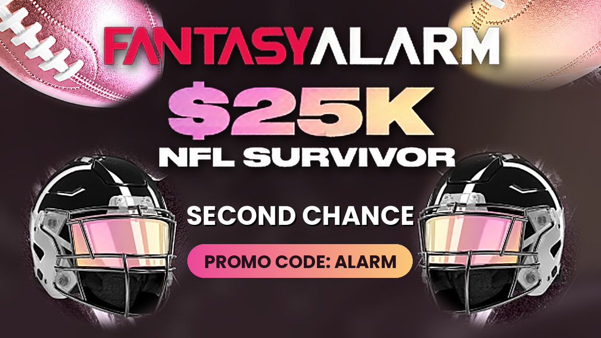 FantasyAlarm's tweet photo. Knocked out of your NFL Survivor Pool already? Don't worry, because our Second Chance Pool is LIVE on @splashsports!

It's the same pick-1-team-a-week format you know, w/ a $25k guaranteed prize pool &amp; a completely clean slate, &amp; it's available to BOTH new &amp; existing users (1/3)! https://t.co/CGoMN5D1oX