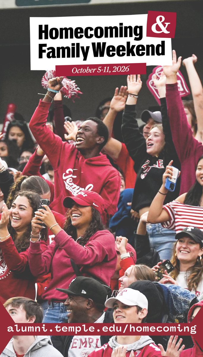 templecehd's tweet photo. On , Oct. 10, Tailgate Village will bring Owls together in Lot K before the Homecoming football game. And if you’re joining us, be sure to look for the College of Education and Human Development table! ❤️🤍 https://t.co/usNO3EYLWF