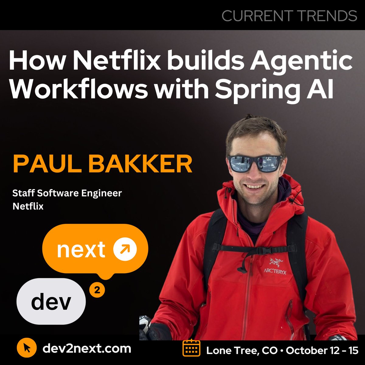 dev2next's tweet photo. How does Netflix build agentic workflows with AI? 🎬🤖

@pbakker shares how @netflix uses Spring AI and Java to power GenAI capabilities, covering LLM providers, tool calling, MCP, memory, observability, and real workflows in practice.

🔗https://t.co/RIczJYOpMB

#GenAI #SpringAI https://t.co/f18Hjo83pA