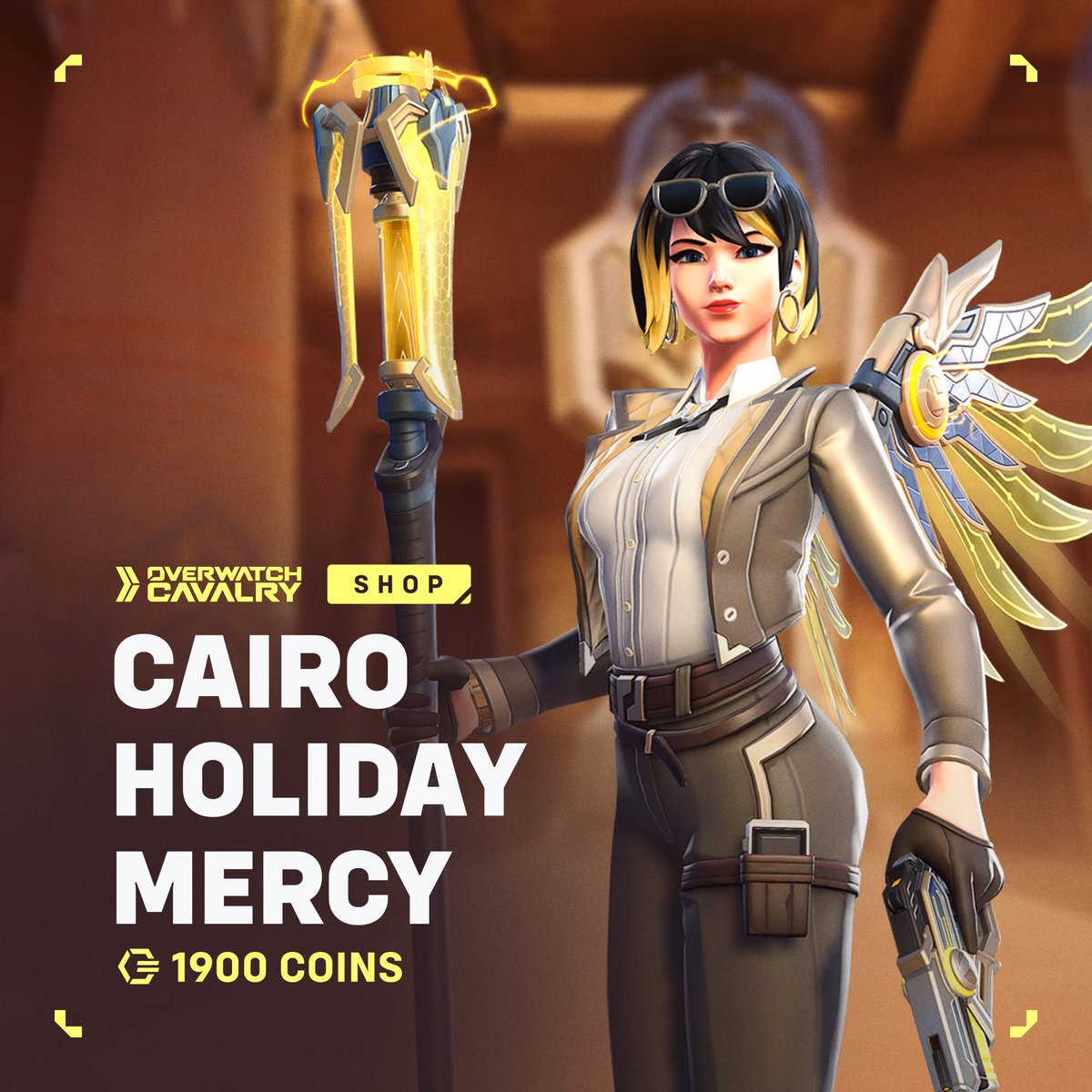 OWCavalry's tweet photo. New #Overwatch Featured Shop Skin: Cairo Holiday Mercy 🏜️

🛒 Available in-game now for 1900 Overwatch Coins. https://t.co/r1WarBgWOL