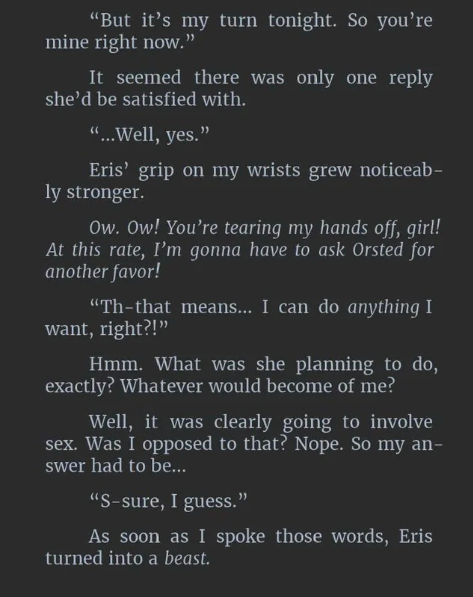 ChibiReviews's tweet photo. Bookmarking this tweet to clown on you once Eris and Rudeus break the bedframe. 

Here's what happened in the light novel. https://t.co/YhS9jhIarP