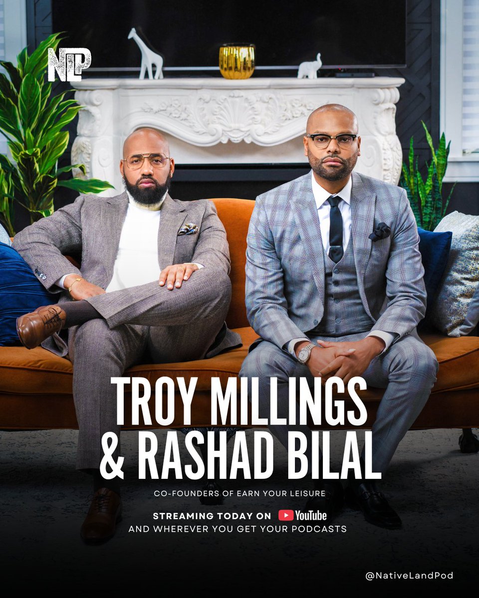 nativelandpod's tweet photo. Guess who is joining Angela Rye's Solopod today! 

Join us at 4p ET | 1p PT for a sit down with Earn Your Leisure co-founders Troy Millings &amp; Rashad Bilal 

#nativelandpod #welcomehomeyall #earnyourleisure #eyl https://t.co/iIqiDzIG8l