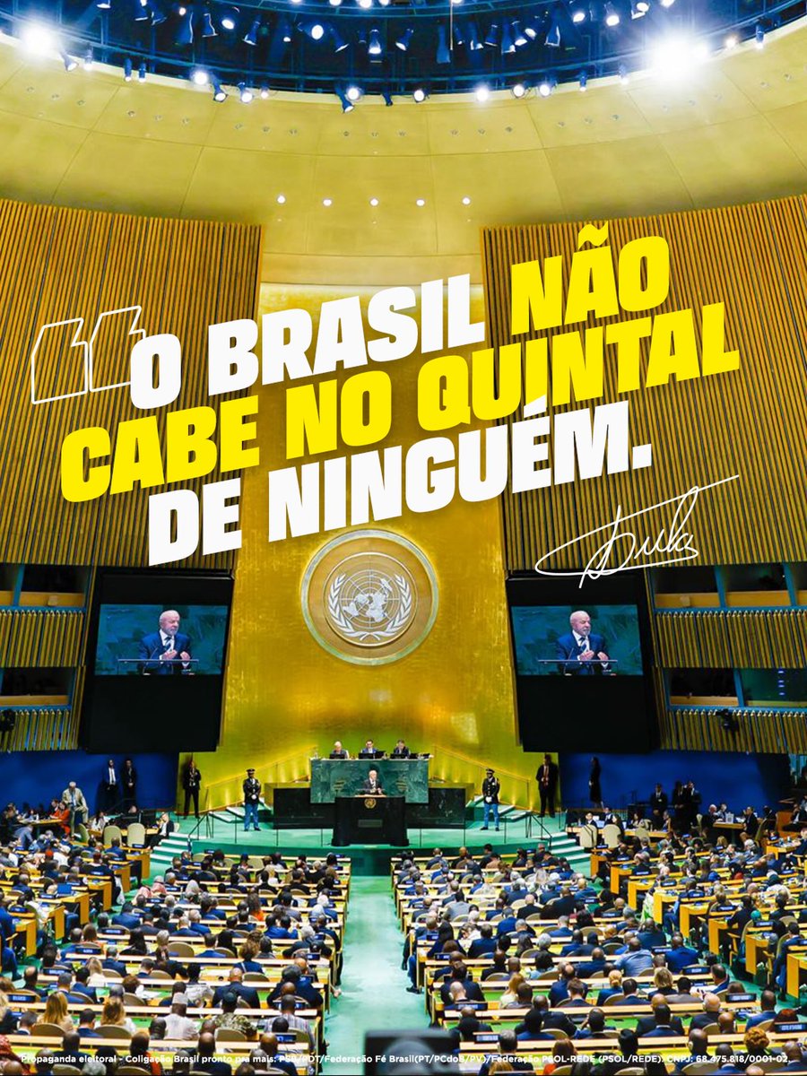 LulaOficial's tweet photo. O Brasil não cabe no quintal de ninguém. 🇧🇷 https://t.co/cSn0b5t8Ap