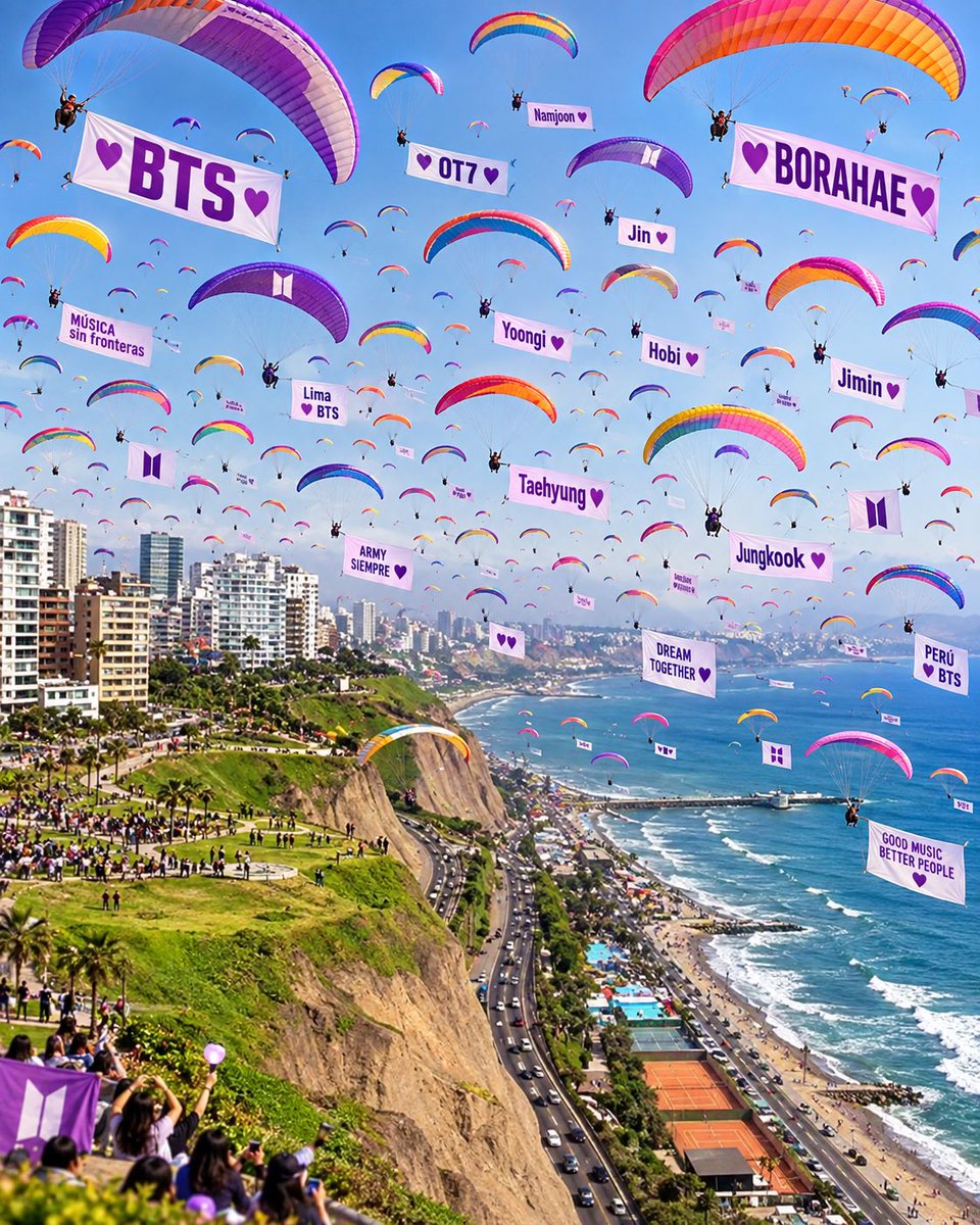 parkoookie's tweet photo. Con la cantidad de proyectos que están haciendo en Lima, así se va a ver la costa verde la semana del concierto 🤣💜 https://t.co/B5z8pF8DyB