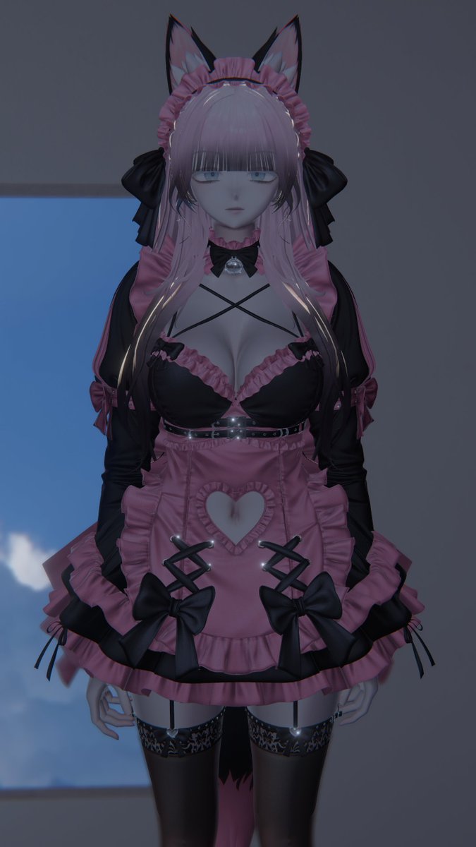 tansan_vrc's tweet photo. ピンクメイド爆誕 https://t.co/xlcS7ggcvF
