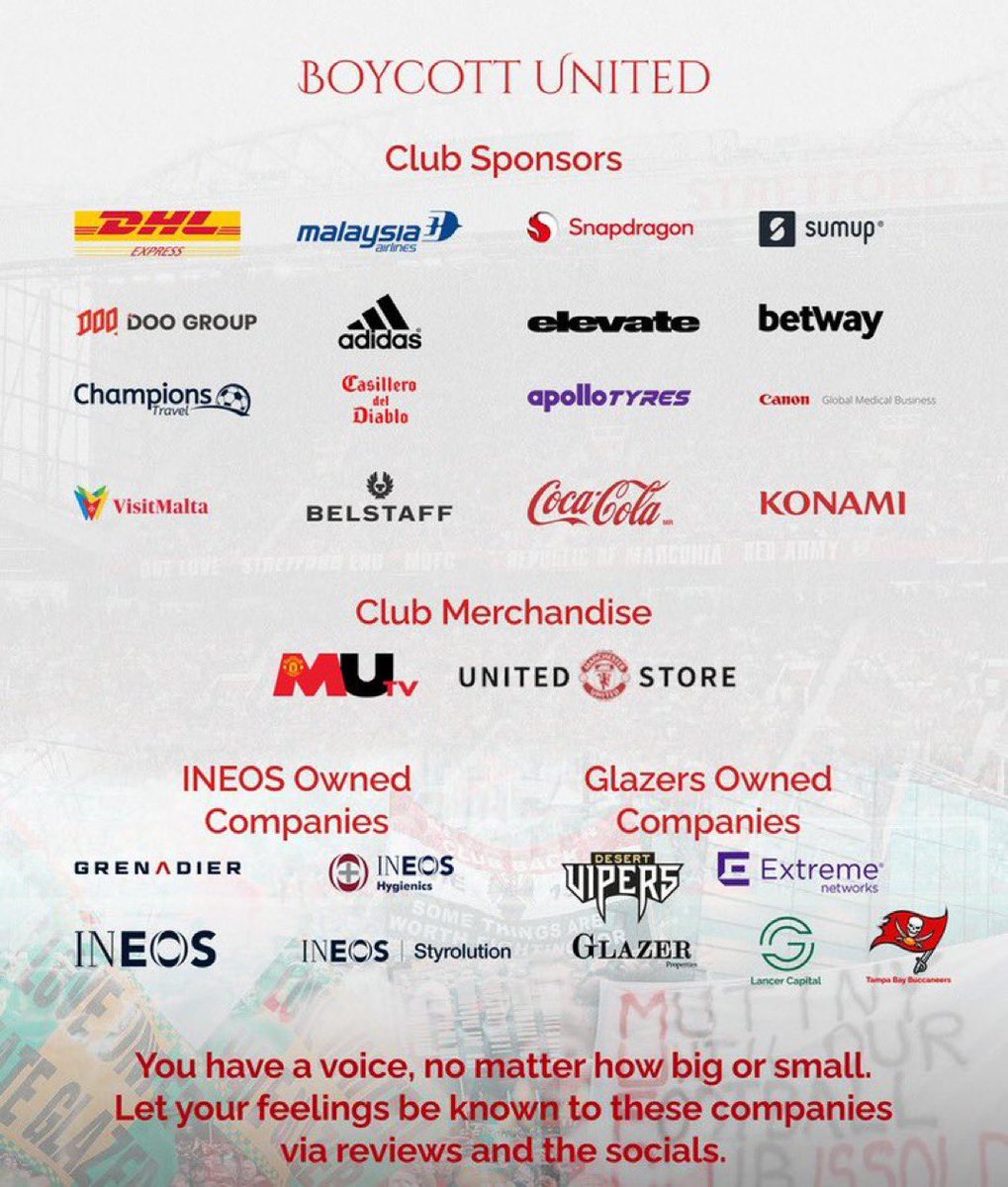 Realisiah1's tweet photo. Fans are split between football decisions, but one thing we shouldn’t be split on is the ownership of the club. 

We all should want the best for our club, that has brought us so much joy and happiness! We want Manchester United, United again! 💪🏽🔴

Our club. Our voice. Our future! #Glazersout