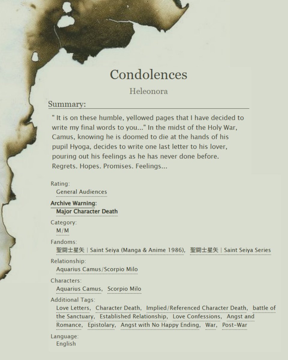 Nivaderante's tweet photo. Condoleances / Condoléances :
#SaintSeiya - #AquariusCamus #ScorpioMilo
• English version: https://t.co/JjhDWJDSq2
• Version française : https://t.co/WQizlfHTt6 https://t.co/F1X0fnFJ2V