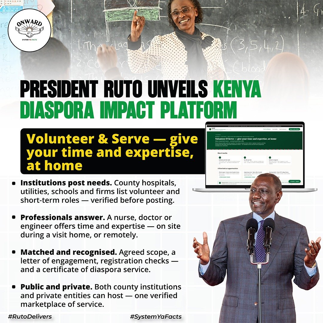 Ms_wanjii's tweet photo. Kenya’s Diaspora Impact Platform is creating a stronger bridge between Kenyans abroad and opportunities back home linking diaspora capital, skills and expertise to investment and development. 
#RutoDelivers #SystemYaFacts https://t.co/BlrKRujTho