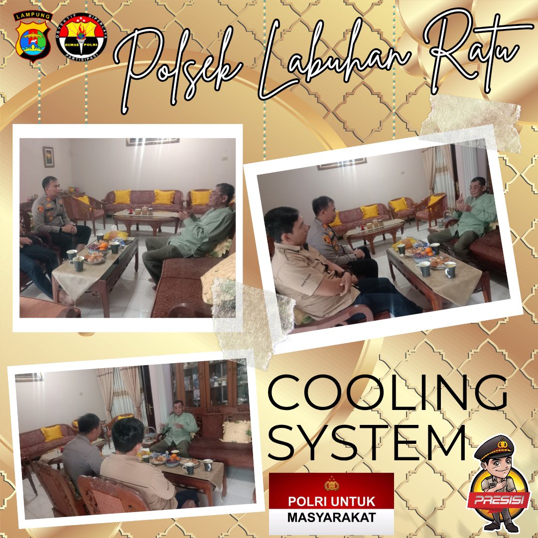 humaskdt's tweet photo. COOLING SYSTEM 
Kapolsek Labuhan Ratu AKP. ONO KARYONO., S.H., M.H. Silaturahmi Ke Tokoh Masyarakat Kel. Gedong Meneng Kec. Rajabasa terciptanya Kamtibmas Kondusif 

@spripim.poldalampung
@divisihumaspolri
@kapolresta_bandarlampung
@humas_poldalampung
@polresta_bandarlampung https://t.co/SyAWt9LQt4