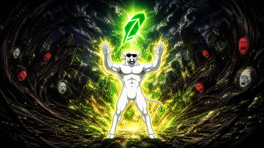 blazeycrypto's tweet photo. $BULL is building into a trademark Robinhood has actually owned since 2020, a mark that already carries real, if dormant, association with the brand

That's a fundamentally easier story to tell, because half the recognition work was already done years ago by a company most people already know, it just never had a personality attached to it until now

BULLISH