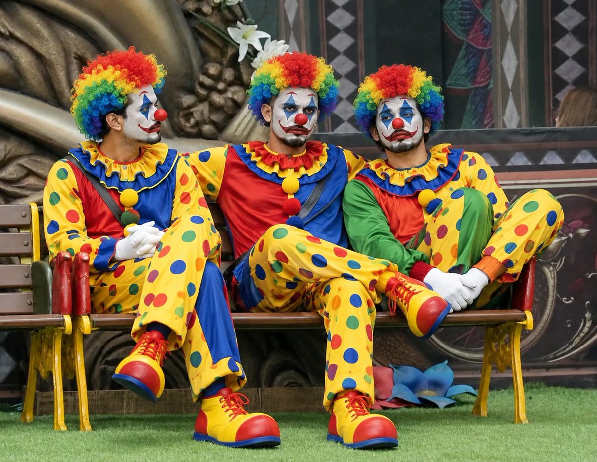 Tingg_Tong's tweet photo. These clowns really think they’re the Top 3 of the show 😭

Well obviously they are the Top 3
Top 3 jokers of #BiggBoss20 🤡😭 https://t.co/zufOQNWrrL