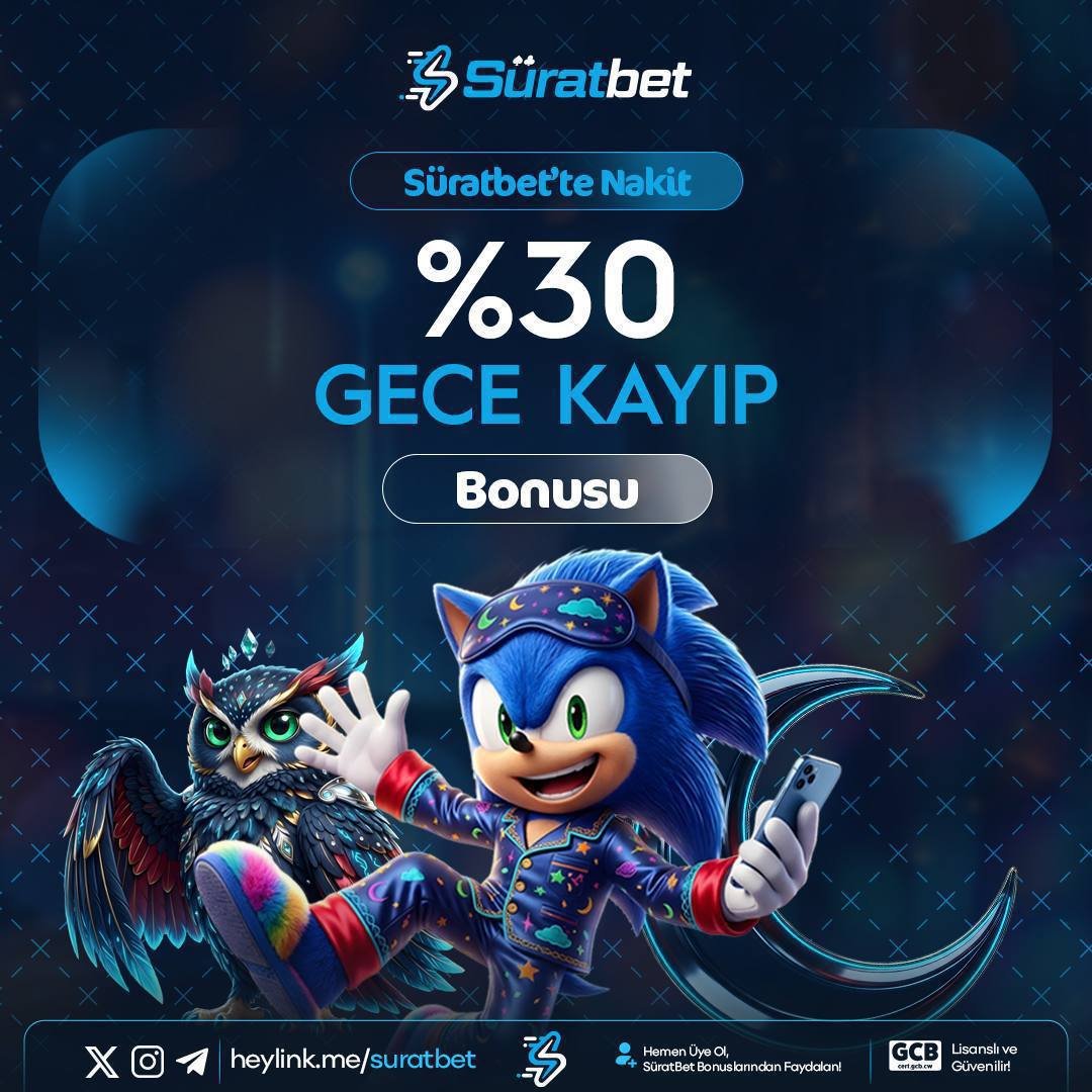 Surat_Sport's tweet photo. 🌙 GECE KAYBI MI? SÜRATBET’TE %30 GERİ DÖNÜŞ! 🌙

🎁 Gece yaşanan kayıplara özel %30 Nakit #KayıpBonusu fırsatı seni bekliyor! 

💸 #SÜRATBET farkıyla yaşa geceye özel avantajı yakala!

👉 SÜRATBET'E KATILMAK İÇİN TIKLA! https://t.co/4deyNxefSt https://t.co/y0TcUFjUtl