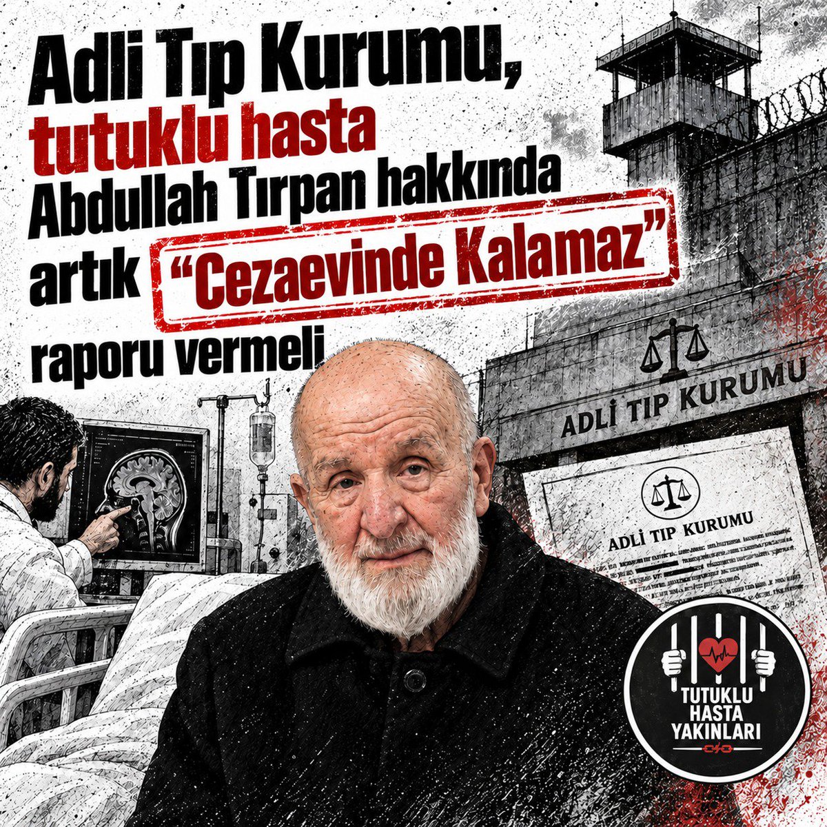 Hasta_Yakinlari's tweet photo. BU SESE KULAK VERİN❗️

@ADLITIPKURUMU, tutuklu hasta Abdullah Tırpan hakkında artık "Cezaevinde Kalamaz" raporu vermeli! 
@erkbas

AbdullahTırpan
#TuzluKahve #eğitimdeşiddetehayır
MahpusAilelerine Zulüm https://t.co/jvWyOONIud