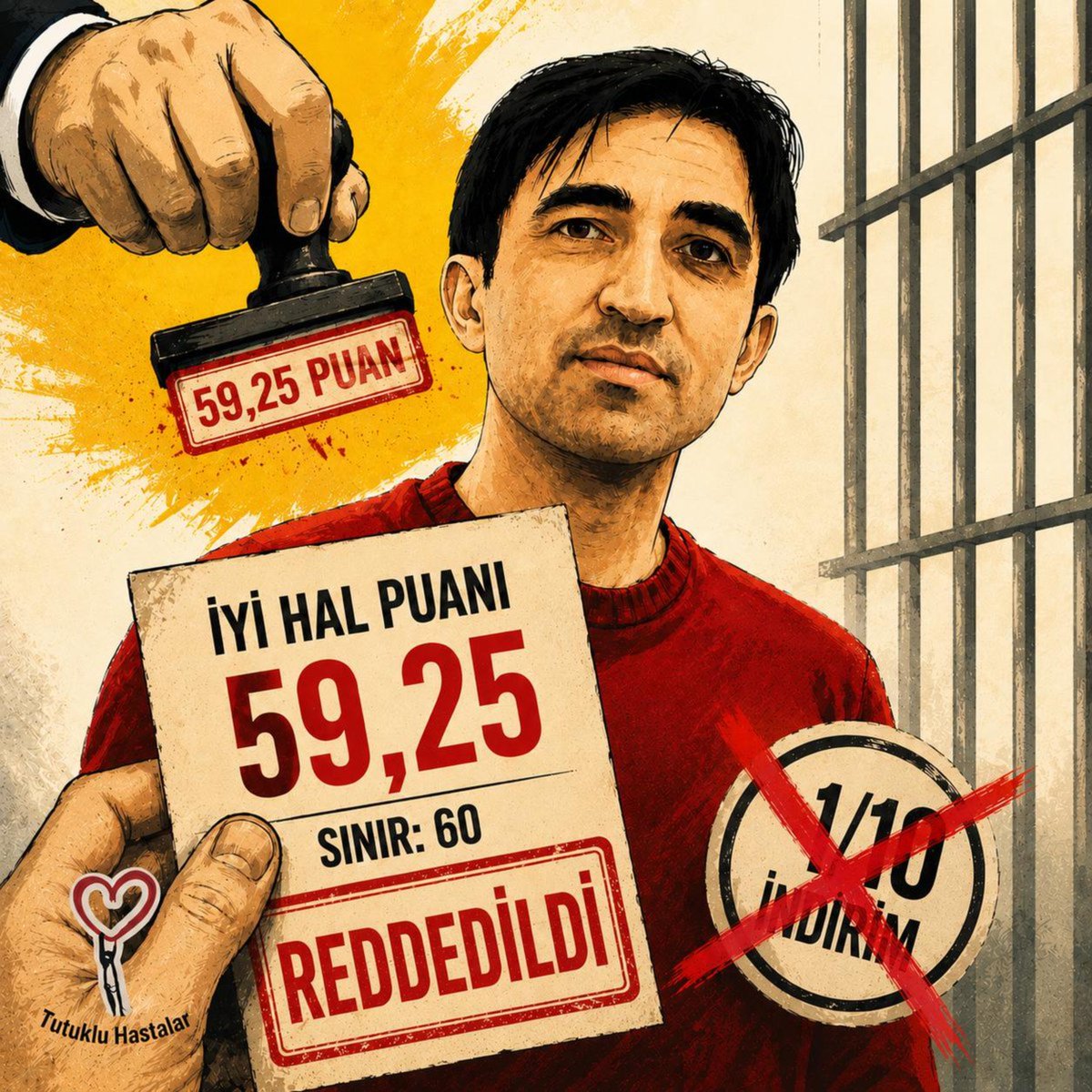 Hapsedilenlr's tweet photo. Tutuklu Böbrek Hastası Mehmet Parlak'ın eşi:

"Samimiyet Tastik raporuna yine red geldi ve yeniden değerlendirme 6 ay sonraya verildi. 

Ben eşimi sağlam teslim ettim ama şuan cezaevi koşulları yüzünden diyalizin eşiğinde."

AbdullahTırpan
#TuzluKahve #eğitimdeşiddetehayır https://t.co/ZDoMxBbr5L