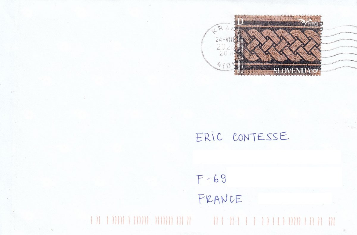 ericcontesse's tweet photo. #Euromed Postal 2026 (Traditional Mosaics in the Mediterranean) stamp on cover from #Slovenia https://t.co/26pIyQ8LNh https://t.co/2ikMcb1oOf