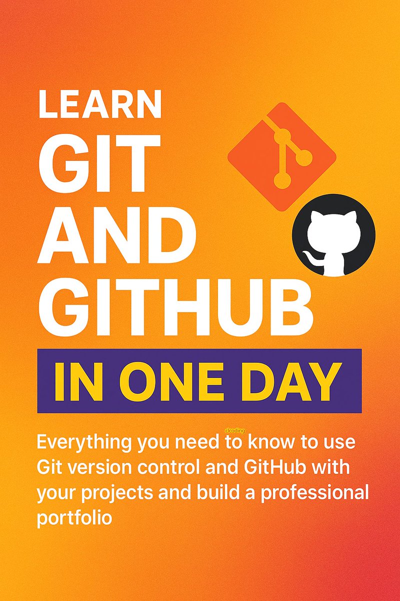 clcoding's tweet photo. Learn Git & GitHub in One Day

If you're learning Python, web development, data science, or software engineering, Git and GitHub are essential skills.

In one focused day, you can learn:

• Git basics and essential commands
• Creating and managing repositories
• Git add, commit, push and pull
• Branches and merging
• Working with GitHub
• Cloning repositories
• Pull requests and collaboration
• Handling common Git mistakes
• Building a practical Git/GitHub workflow

You don't need to master everything at once.

Start with the fundamentals, practice with a real project, and gradually build confidence.

Free learning resource:

https://t.co/YD9FC7T76f

Save this for your Git & GitHub learning journey.