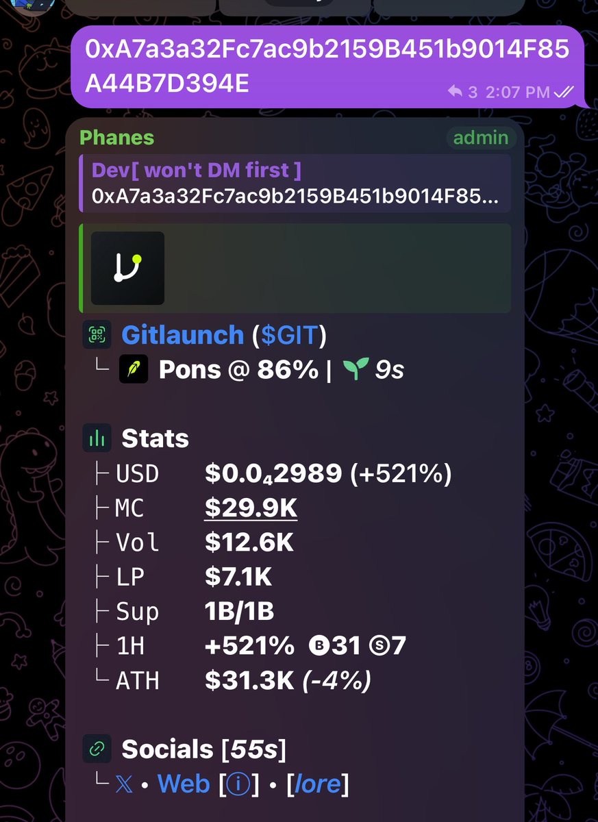 Dev_calls1's tweet photo. Watch your entry on $GIT
Ca;

0xa7a3a32fc7ac9b2159b451b9014f85a44b7d394e https://t.co/eOrpU7dj45