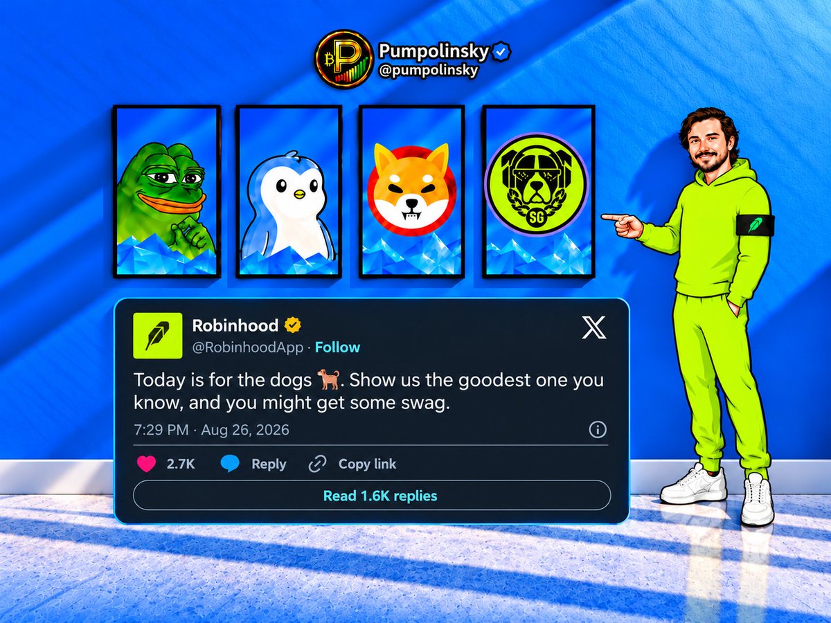 pumpolinsky's tweet photo. Hey @vladtenev 👀

The Robinhood community is waiting for the Goodest listing.

Every chain needs its dog… and I think you already know which one belongs on Robinhood 🐶

When good-in-the-hood:native ? 👀 https://t.co/tvXSeGZ8ip
