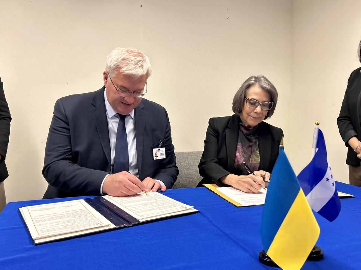 andrii_sybiha's tweet photo. We had a good conversation with Honduran Foreign Minister Mireya Agüero de Corrales following her visit to Kyiv as part of the delegation of the President of Honduras.

As an important step in strengthening our relationship, we signed a roadmap for deepening cooperation between Ukraine and Honduras for 2026-2029. We agreed on the importance of expanding economic and business ties.

I thanked the Minister for her close attention to Ukraine and heartfelt words about the Ukrainian people. Her visit to Kyiv provided an important opportunity to see firsthand the consequences of Russia’s war and to strengthen mutual understanding between our countries.

We highly value Honduras’s principled stance regarding illegal shadow fleet operations, including putting an end to the practice of vessel registration under the Honduran flag. 

We discussed the urgent need to restore freedom of navigation in the Black Sea, which is essential not only for the security of the region but also for global food security and the uninterrupted export of Ukrainian agricultural products.

I informed my colleague about our work to launch the International Claims Commission and other international initiatives aimed at ensuring accountability and justice. 

We also discussed our cooperation in bringing Ukrainian children stolen and deported by Russia back home, as well as practical steps to advance these efforts.

Ukraine counts on Honduras’s continued support for efforts to achieve a comprehensive and lasting peace.