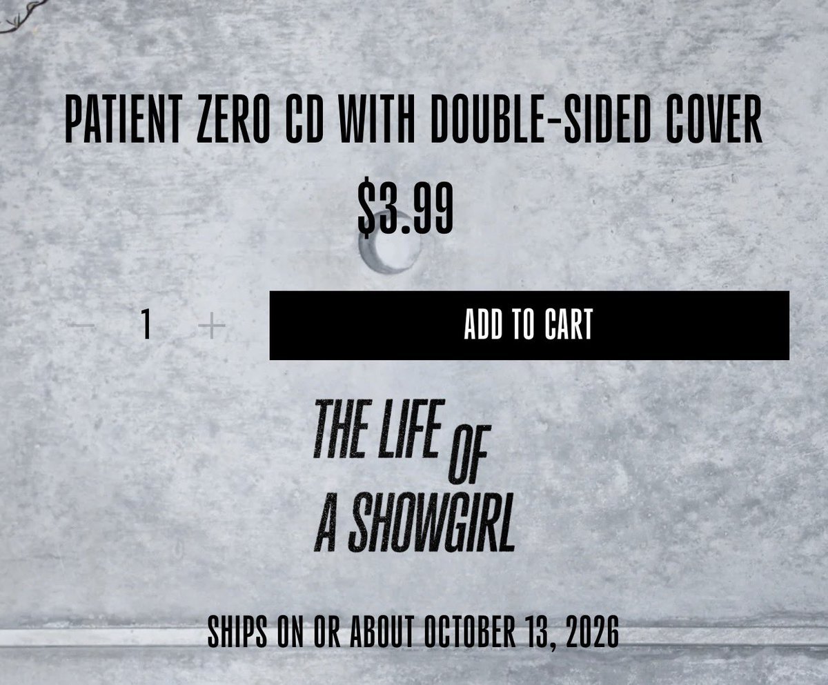 Lover13v's tweet photo. @PopTingz "Patient Zero" is from The Life of A Showgirl Era https://t.co/JIbDj6FaFI