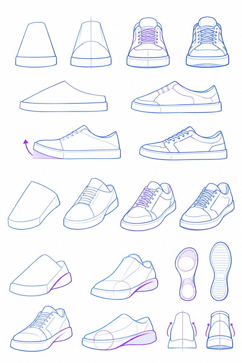 Swaylyx's tweet photo. Shoes get much easier to draw when you break them into simple forms first! https://t.co/WIBFfXr0o4
