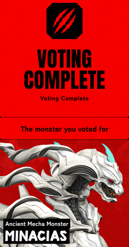 EroFelipe's tweet photo. I voted for my #FavoriteMonster "MINACIAS"!
Your vote decides the next-generation new monster.
Phase 1 voting is open until October 4!
#Godzilla #NewMonsterGeneralElection #NEWMONSTER
https://t.co/IC7gPWRErq https://t.co/zP0JEb3YJk