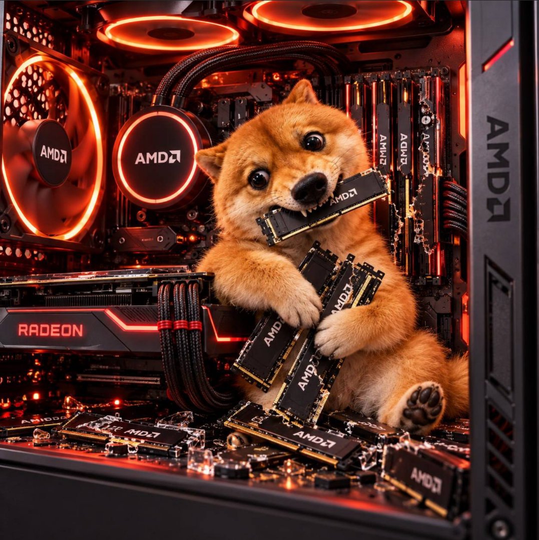 LongGigaByte's tweet photo. AMD components have entered the food chain. https://t.co/q8wNqb3rvi