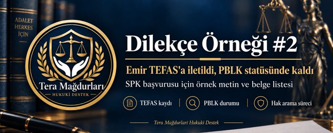 Tjtrainham3955's tweet photo. Dilekçe Örneği #2 — Emir TEFAS'a İletildi / PBLK Statüsünde #tp2 #tly #thf #tera https://t.co/AngRW5X4B1
