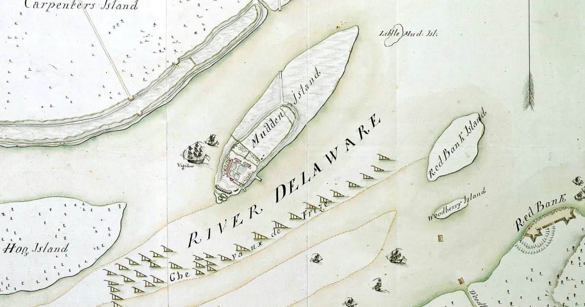 250YearsAgoLive's tweet photo. With Philadelphia on the verge of capture by the British, George Washington sends Lieutenant Colonel Samuel Smith of the 4th Maryland Regiment to defend the fort on Mud Island in the Delaware River. https://t.co/iw1m8yR6U2