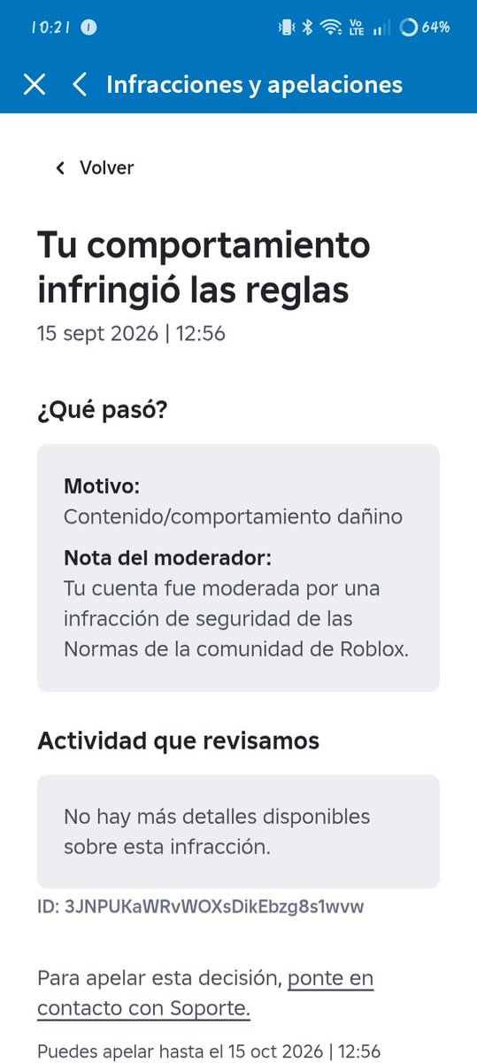 Guille716575's tweet photo. @Roblox "Hey Roblox, don't you have a solution for banned accounts? There are many of us who have received an unfair ban due to your AI." https://t.co/NRGL7crQbT
