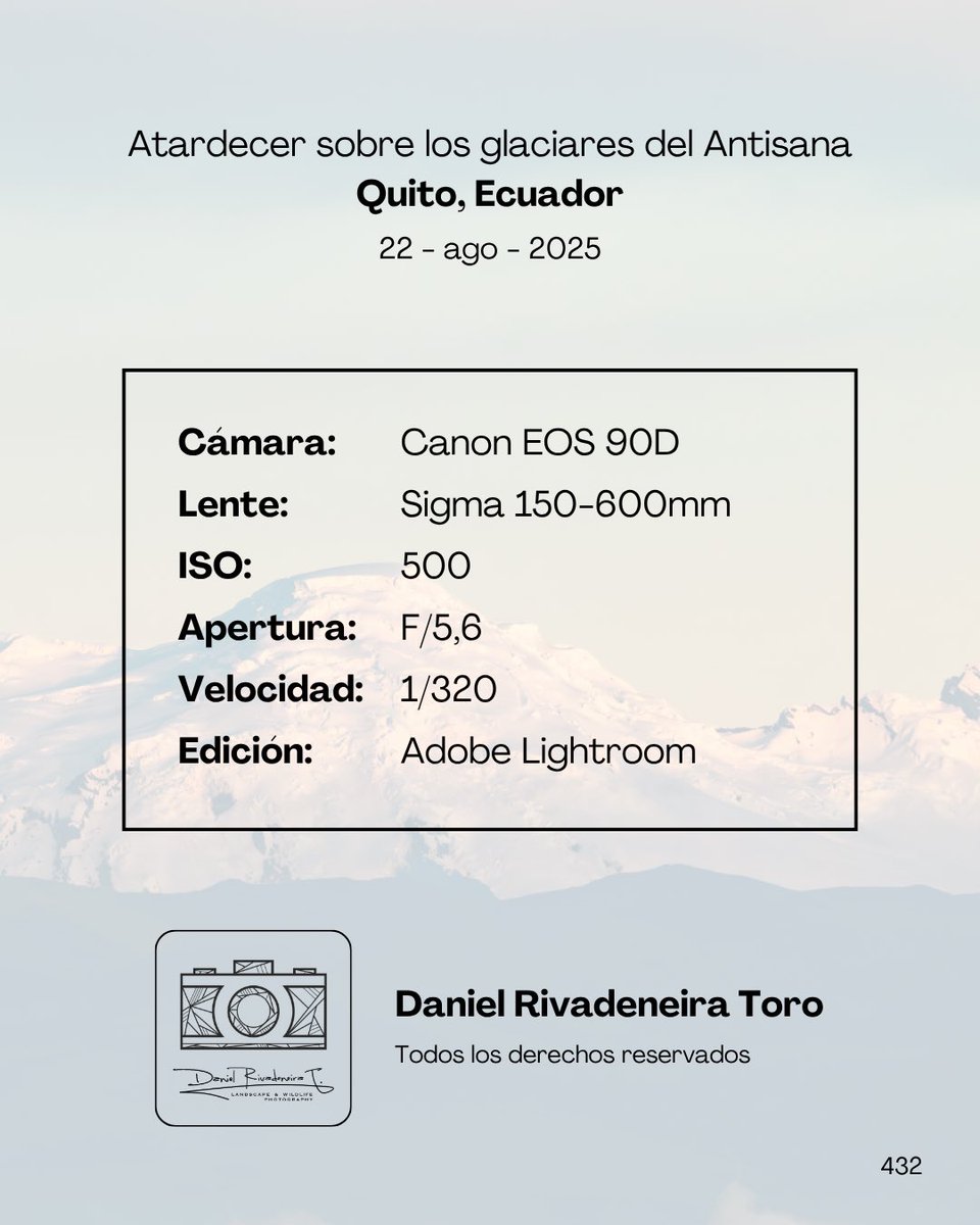 DRivaT90's tweet photo. 432. Atardecer sobre los glaciares del Antisana
Quito, Ecuador 🇪🇨
-
-
-
#Ecuador
#Canon
#Landscape
#PhotographyIsArt
#ThisIsNotAI https://t.co/NcFQbvyPAy