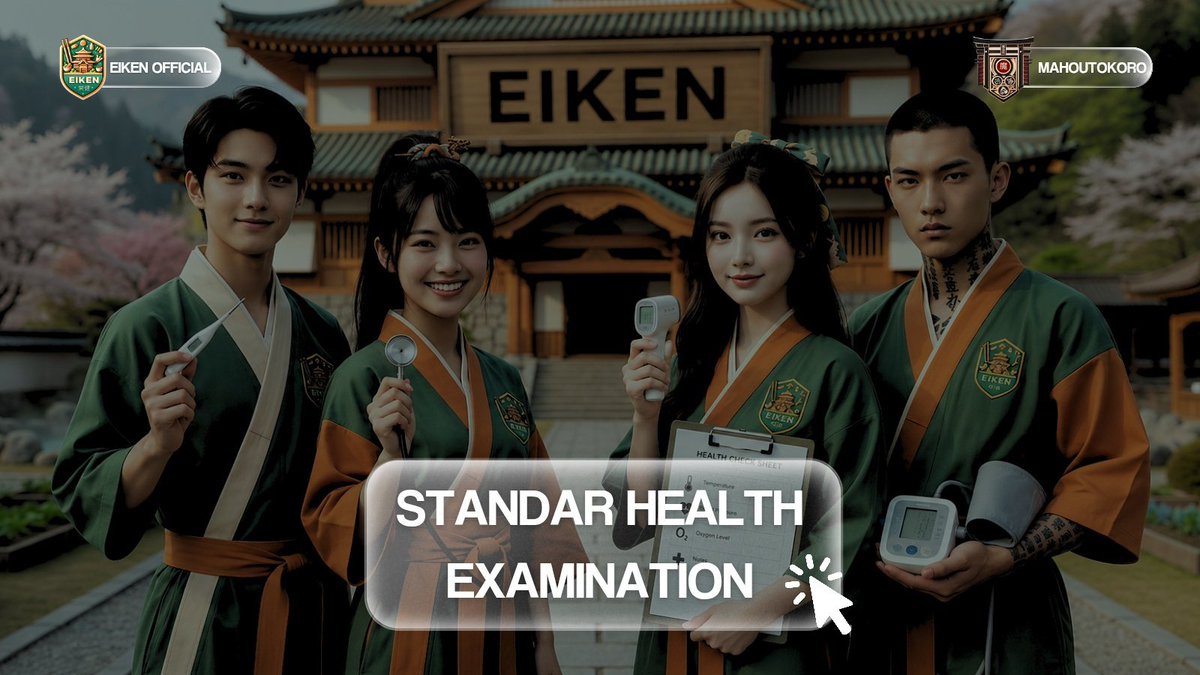 Eiken_Office's tweet photo. ㅤ
𝐒𝐭𝐚𝐧𝐝𝐚𝐫 𝐇𝐞𝐚𝐥𝐭𝐡 𝐄𝐱𝐚𝐦𝐢𝐧𝐚𝐭𝐢𝐨𝐧
2026年09月23日～2026年09月26日
For Gakusei 2-Nensei to 6-Nensei
Form: https://t.co/SWYrzDiFRK
ㅤ https://t.co/nA7E63Hu8a