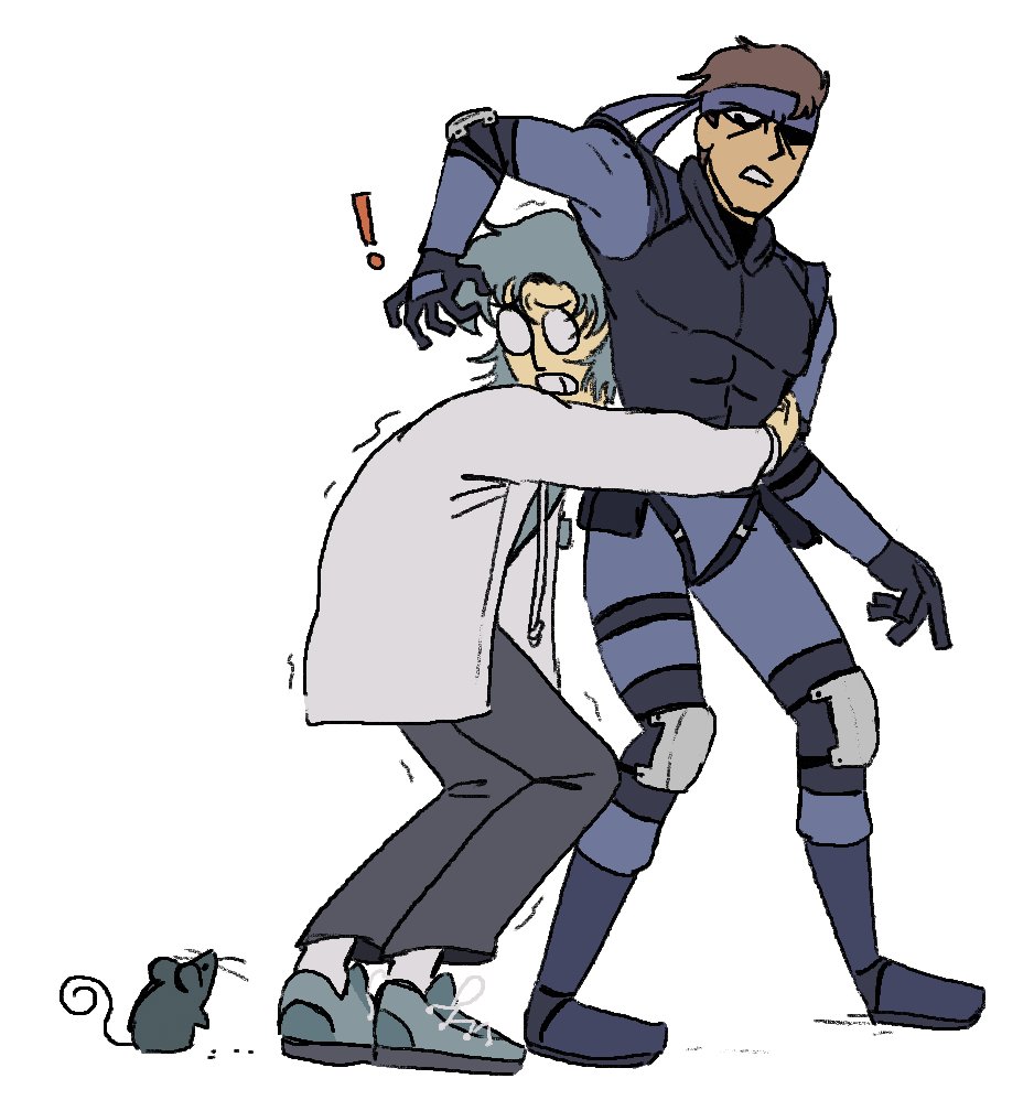 nakedsnaketits's tweet photo. otacon scared of himself https://t.co/tYCh90tkYL