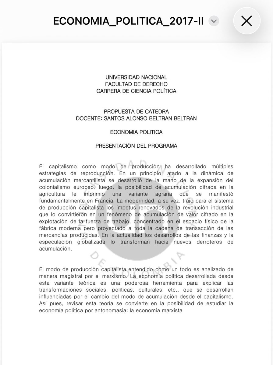 CarolBordaA's tweet photo. Evidencia de que lo dicho en mi video sobre lo enseñado en la Unal es real. Anexo programa académico de la materia que referencio en mi video donde encuentran MARXISMO puro y duro. https://t.co/J0KGs76lTU